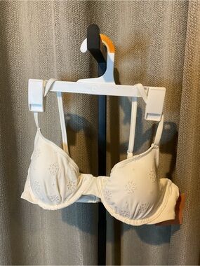 Shade & Shore Cream Embroidered Bikini Top